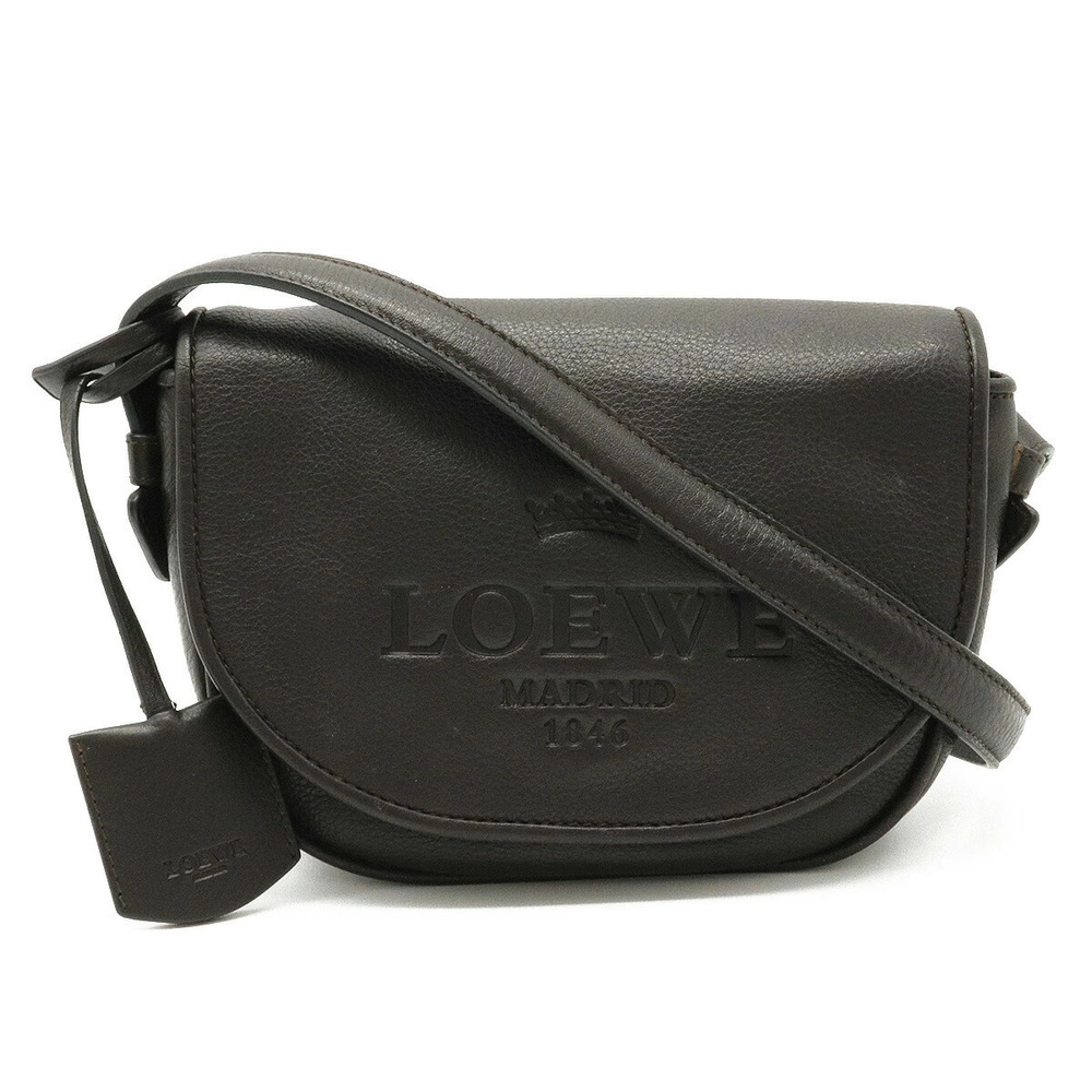 Loewe Heritage Crossbody Bag Leather Dark Brown